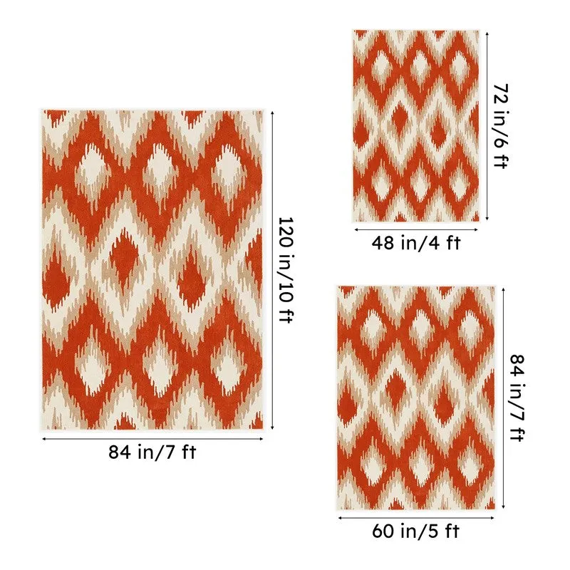 Dwalin Hand Tufted Geometric Wool & Nylon Carpet - Orange media 14