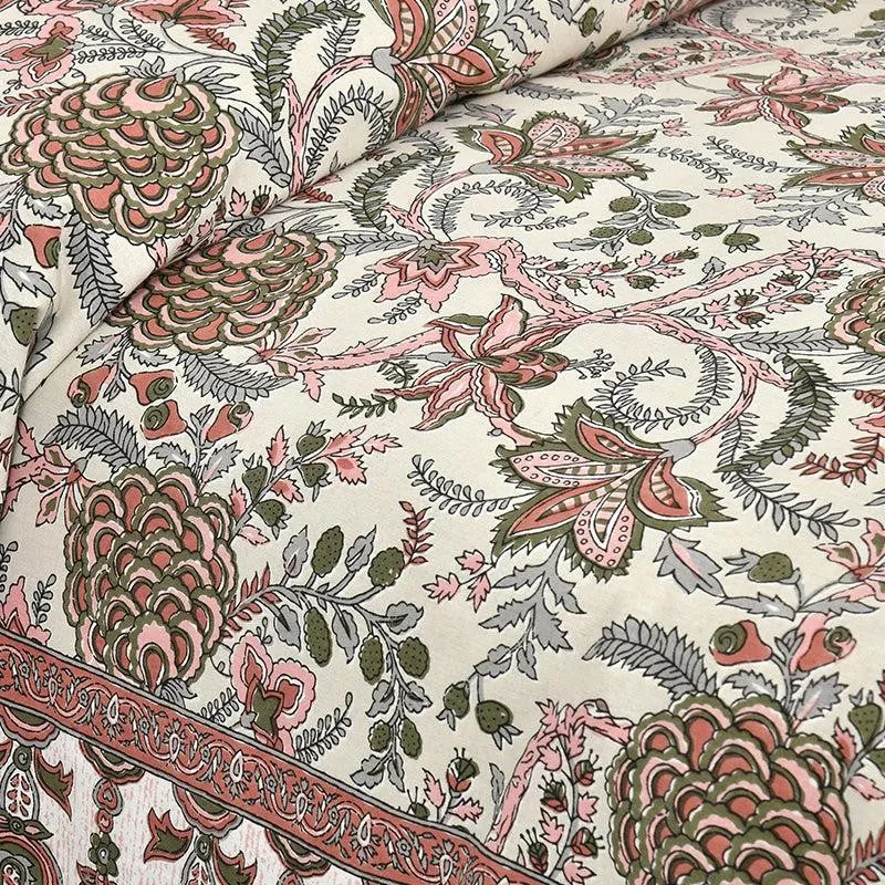 Dupiyaa Printed Cotton Bedsheet (Pink) - 160 TC media 5