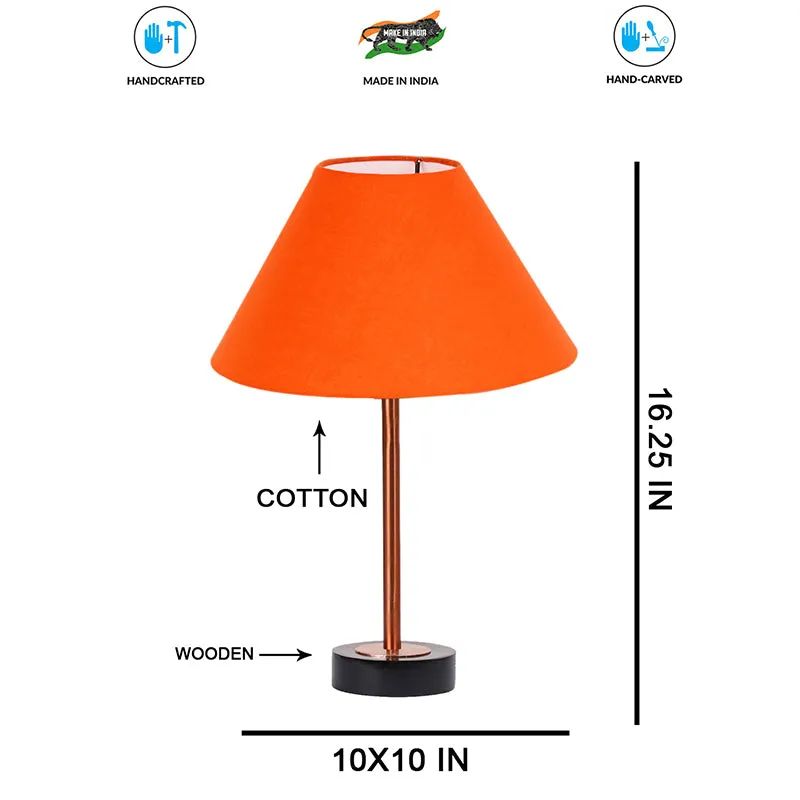 Cotin II Rodin Wooden Table Lamp - Orange,Copper,Black media 7