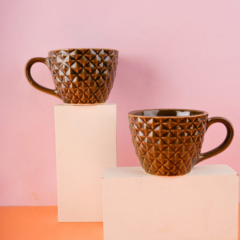 Rossana Ceramic Tea Cup (220 mL) - Brown media 4