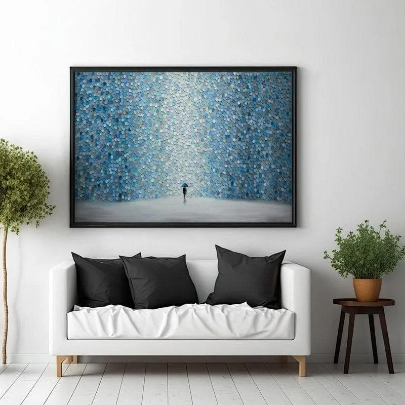 Rainfall Melody Canvas Wall Painting - Black Frame media 3