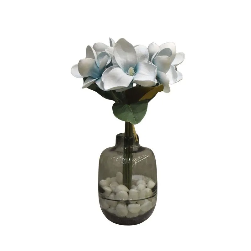 Classic Magnolia Artificial Flower Bunch - Blue media 5