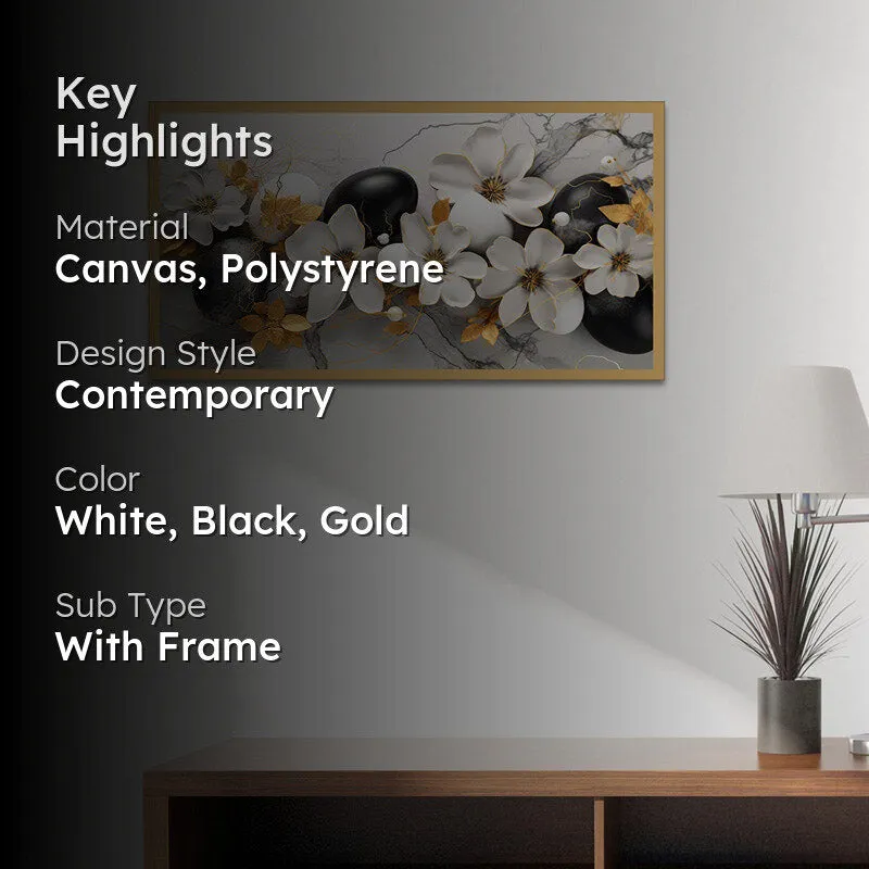 Jasmine Floral Wall Painting With Frame media 2