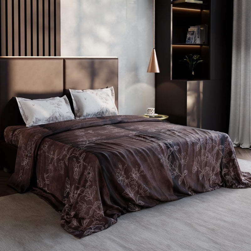 Cocoa Patina Pure Cotton Bedsheets - 150 TC