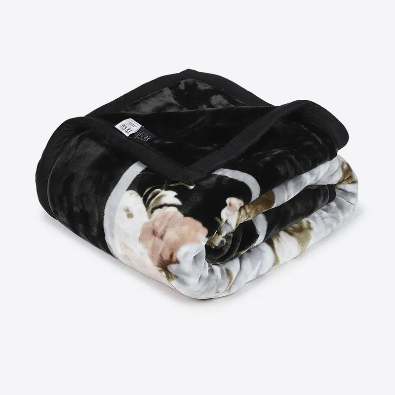 Monte Carlo Midnight Blossom Blanket(Black,Beige) - 947 GSM media 5
