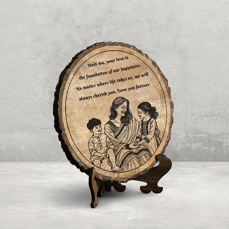 Foundation Of Happiness Wood Showpiece - Round media 3