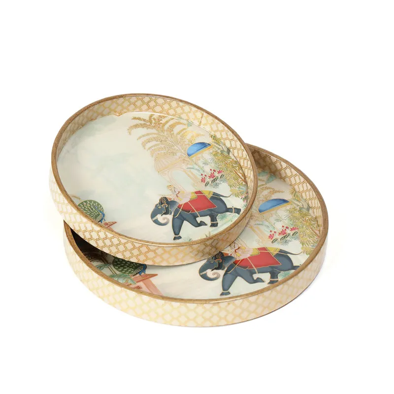 Royal Haathis Round Serving Tray - Set Of Two media 6