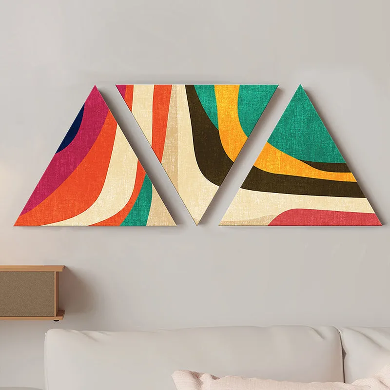Fluid Hue Abstract Canvas Wall Art - Set Of Three media 1