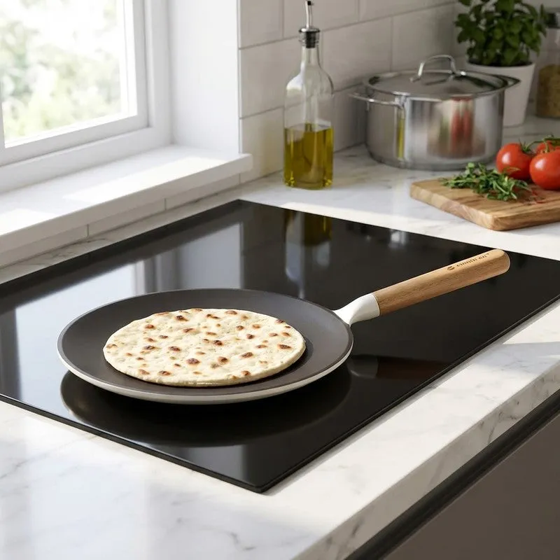 Cumin Co Enamel Cast Iron Roti Tawa - White media 1