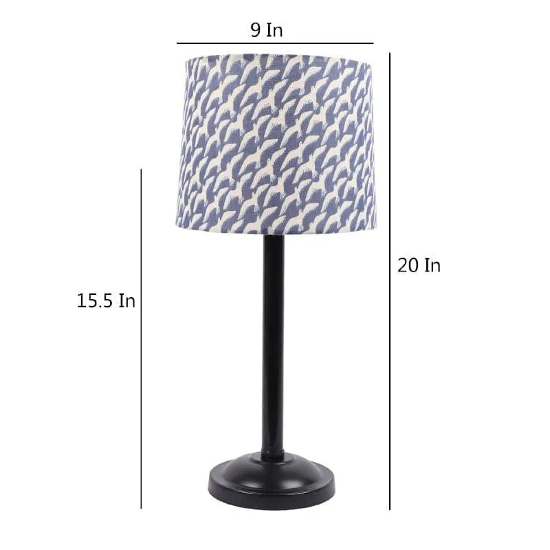 Glara Monroe Fabric Table Lamp - Blue,White media 4