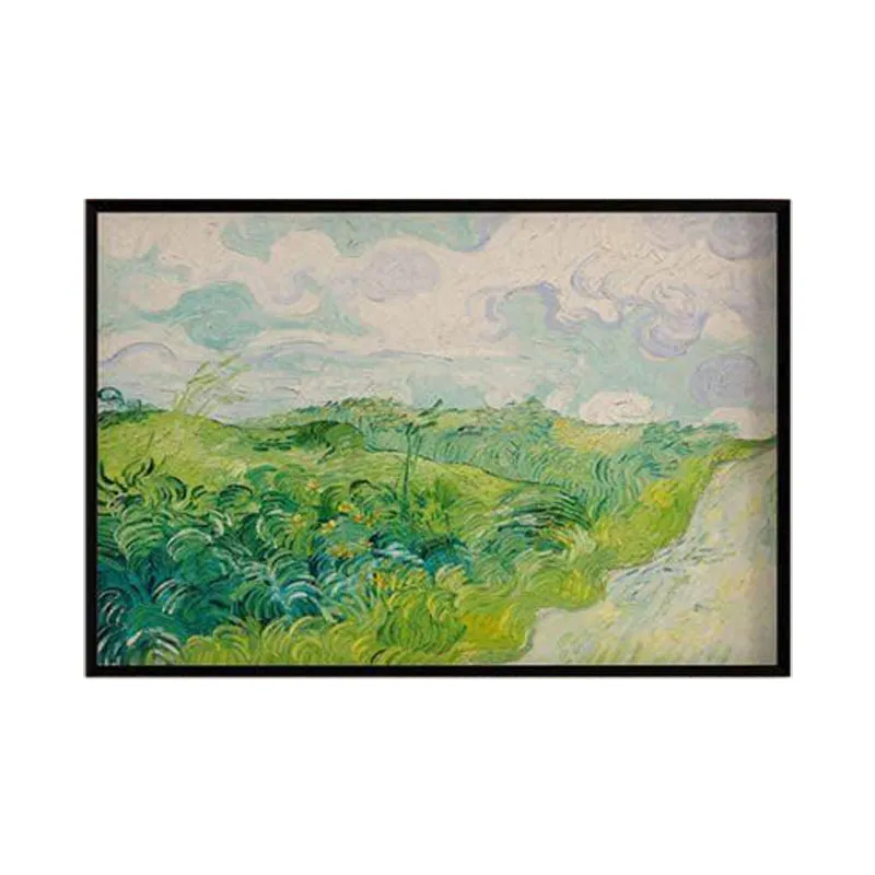 Green Wheat Fields Of Auvers By Vincent Van Gogh - Black Frame media 6