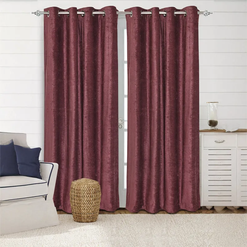 Saral Home Auriels Blackout Curtain (Mauve) - Set Of Two media 1