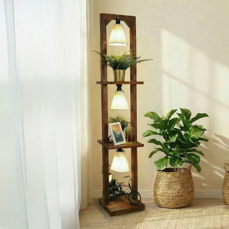 Julep Shelf Jute And Wooden Floor Lamp media 1