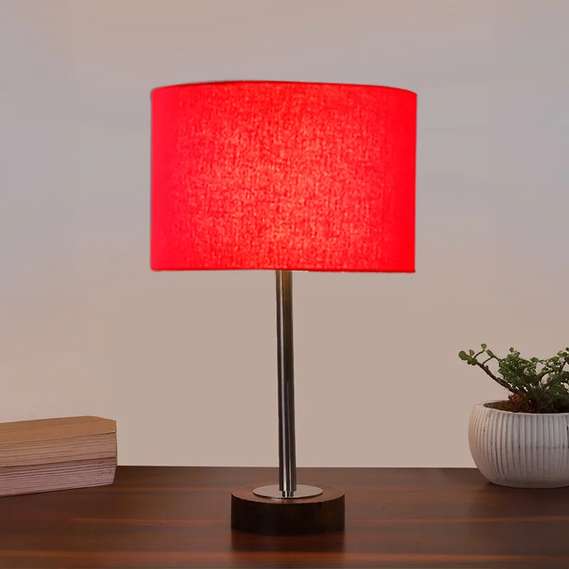 Cotin I Rodin Wooden Table Lamp - Red,Silver,Brown media 2