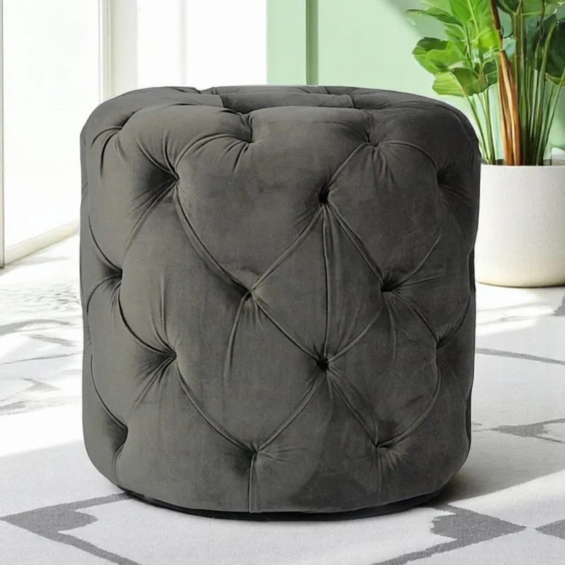 Hrixon Pine Wood Ottomans (Black) - Set Of Two media 3
