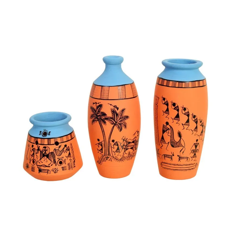 Florona Orange Vase - Set Of Three media 3