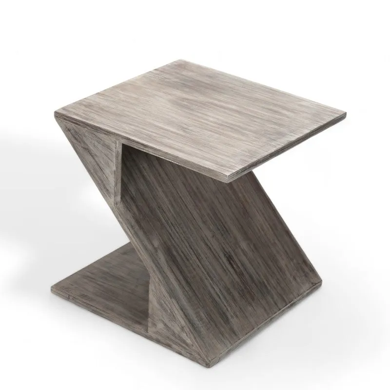 Rverox Sheesham Wooden Side & Bedside Table - Grey media 4