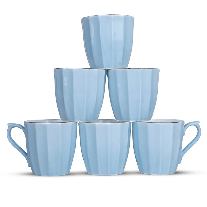 Ereva Porcelain Tea Cup (200 mL Each)/Blue)- Set of Six media 4