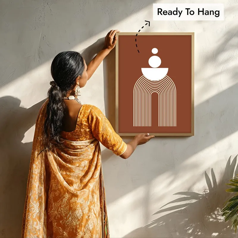 Zen Gateway Canvas Wall Painting With Brown Frame media 7