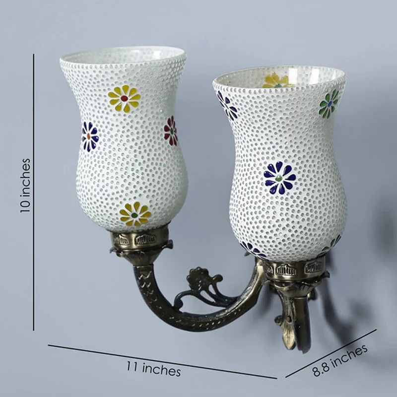 Adva Twinner Mosaic Glass & Metal Wall Lamp media 5