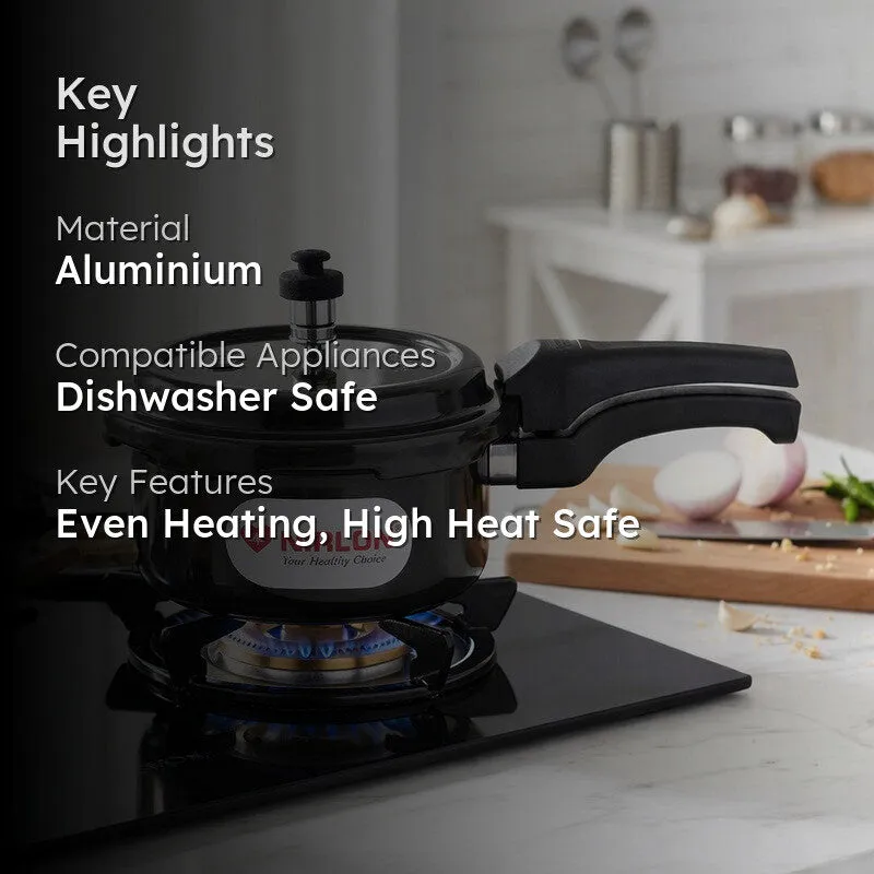 Nirlon Hard Anodized Pressure Cooker - 2000 mL/ 8 Inches media 2