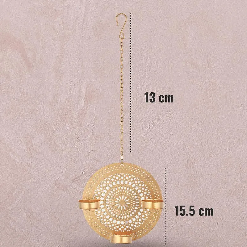Moksha Tealight Candle Holder (Gold) - Set of Two media 7