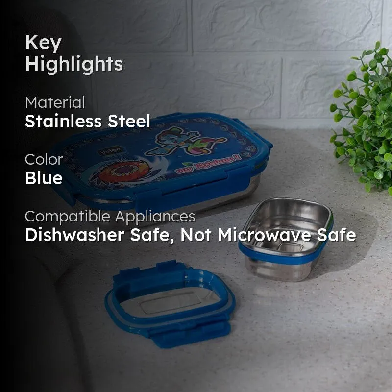 Naughty Kanha Blue Lunch Box (775/150 mL) - Two Piece Set media 2