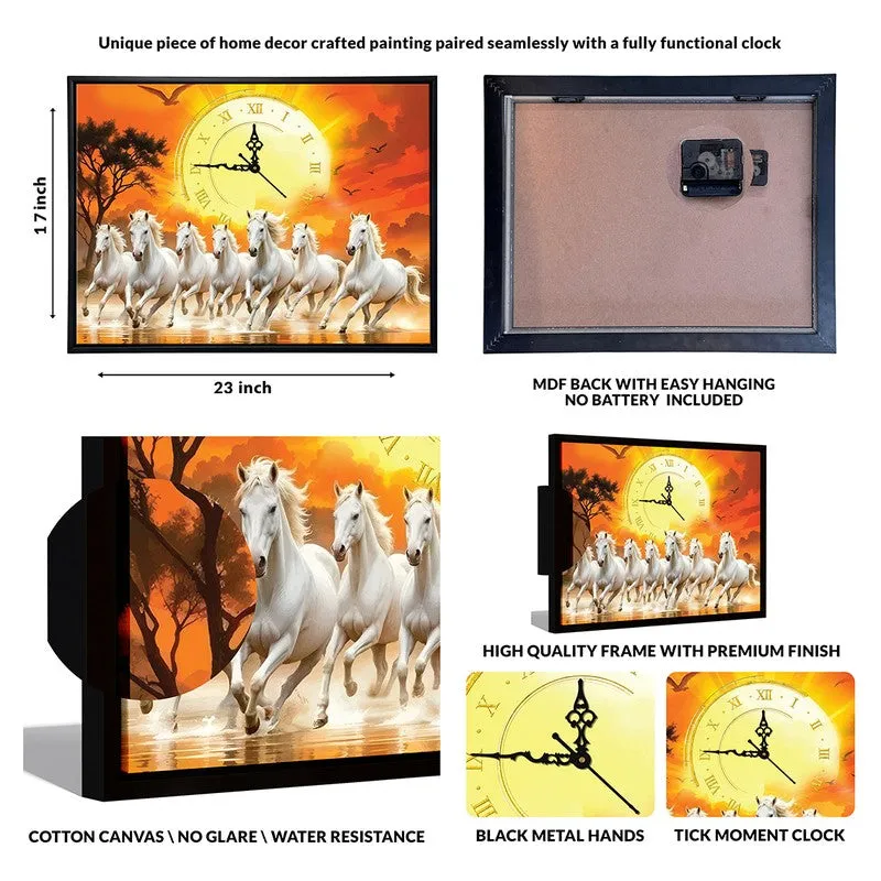 Saptashv Wall Art With Clock media 7