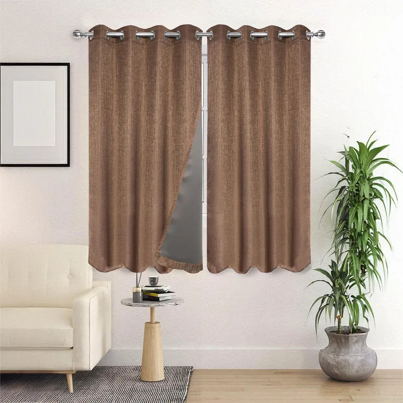 Saral Home Auriel Blackout Curtain (Brown) - Set Of Two media 3