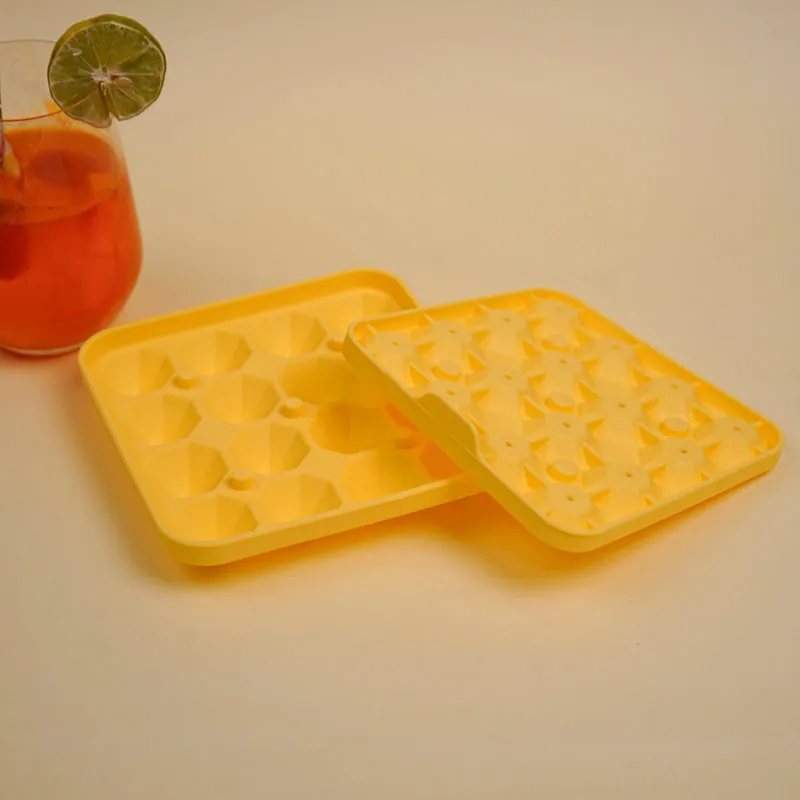 Diamond Silicone 16-Cube Ice Mould - Yellow media 5
