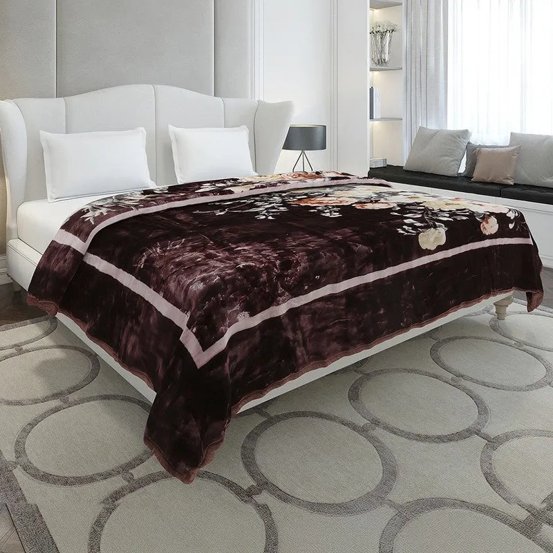 Monte Carlo Midnight Blossom Blanket (Brown) - 947 GSM media 1