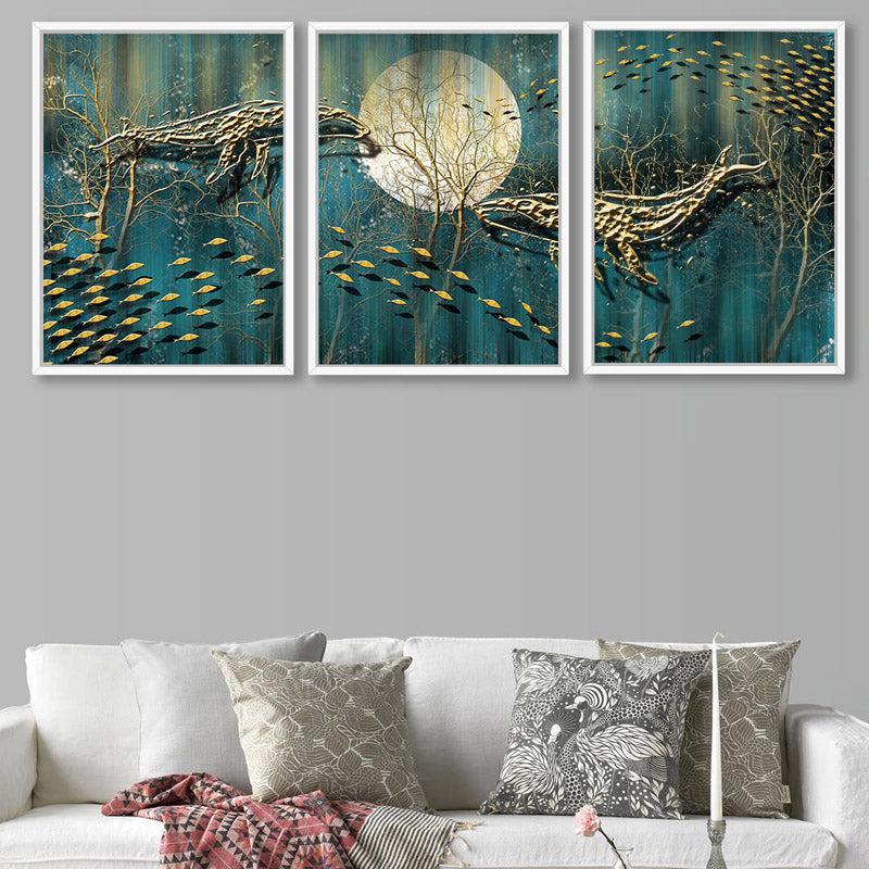 Midnight Mist Wall Art - Set Of Three