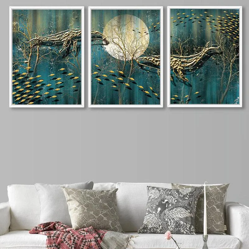 Midnight Mist Wall Art - Set Of Three media 1