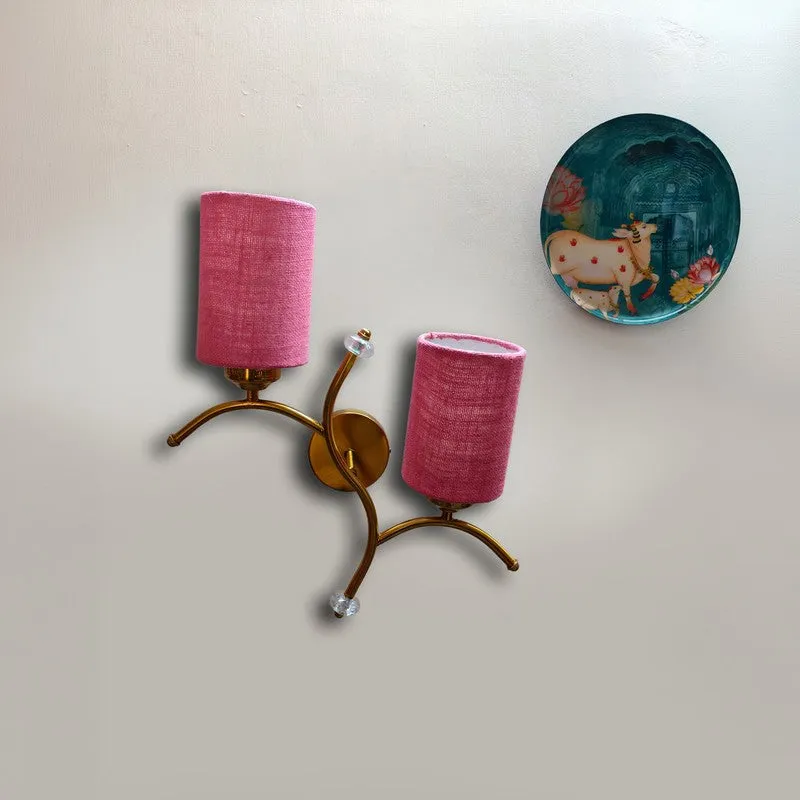LumiBranch Dual Jute Wall Lamp - Pink media 3