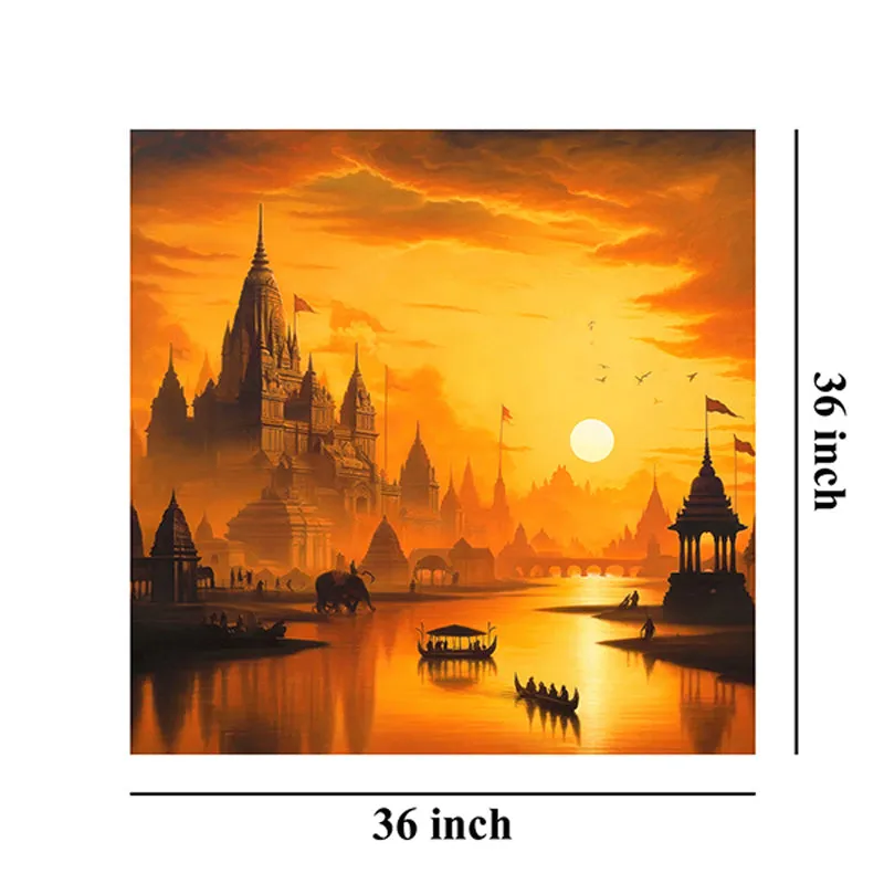 Dusk-lit City Wall Painting media 7