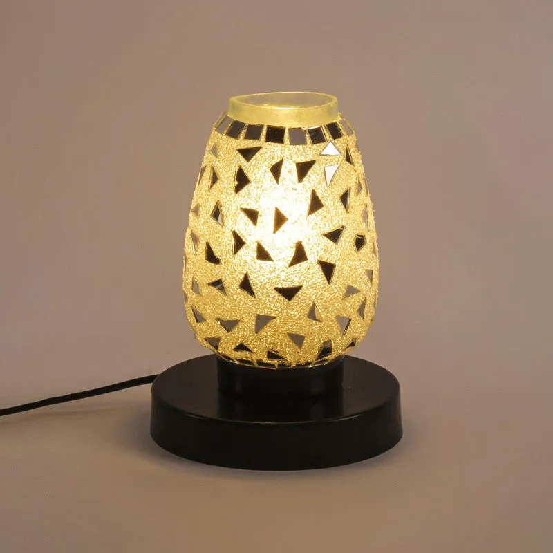Prismelle Mosaic Glass Table Lamp With Wooden Base - Multicolor media 6