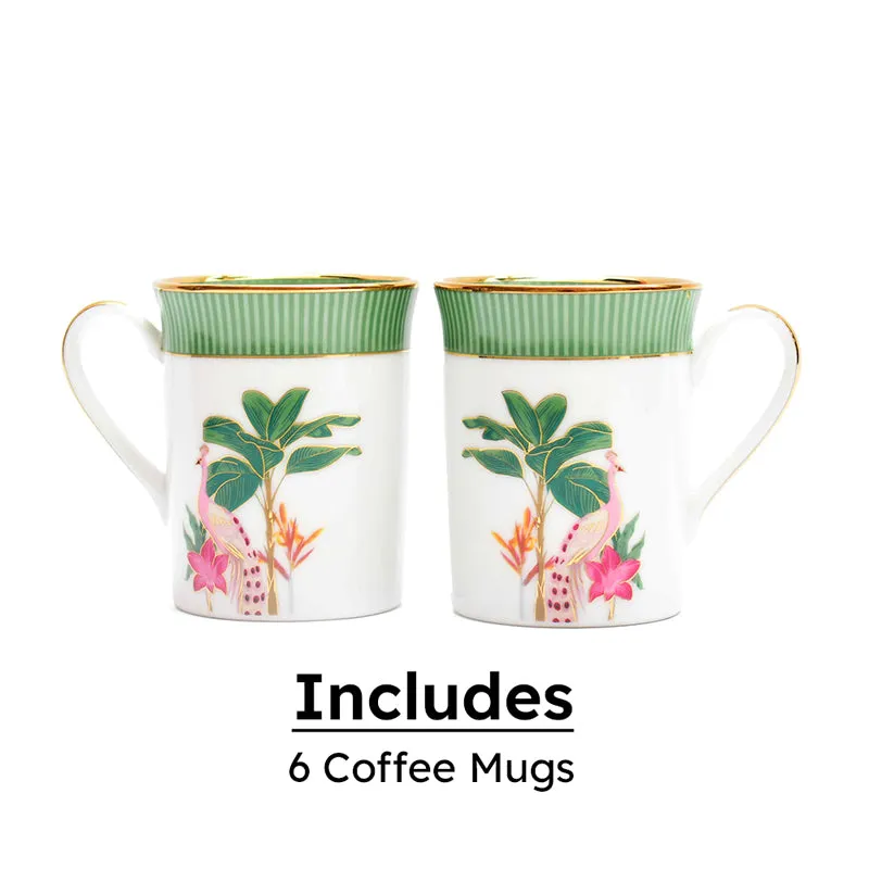 Gilded Mayura Classic 24k Gold Brushed Porcelain Coffee Mug (300 mL Each) - Set Of Six media 4