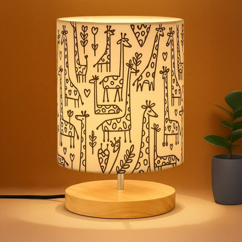 SleepEase Cozy Wooden Table Lamp - Beige