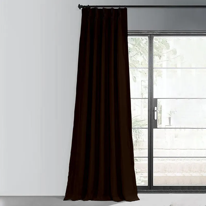 Noir Triple Pinch Pleat Blackout Curtain - Cocoa Brown media 1