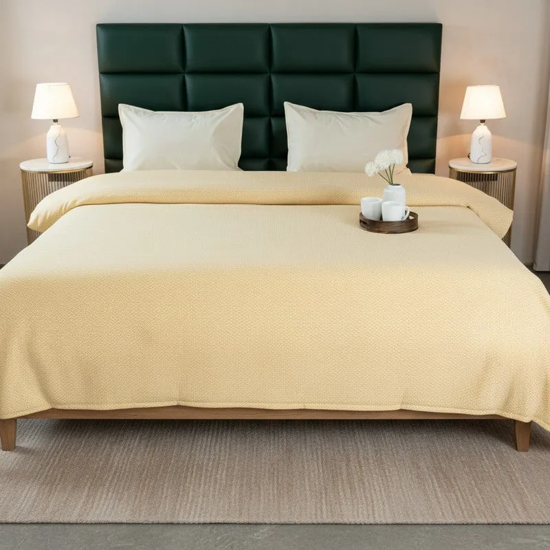 Axis Loom Cotton Bedsheet (Yellow) - 300 TC media 1