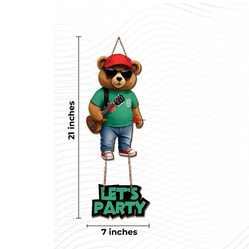 The Party Bear Wood MDF Wall Hanging media 6