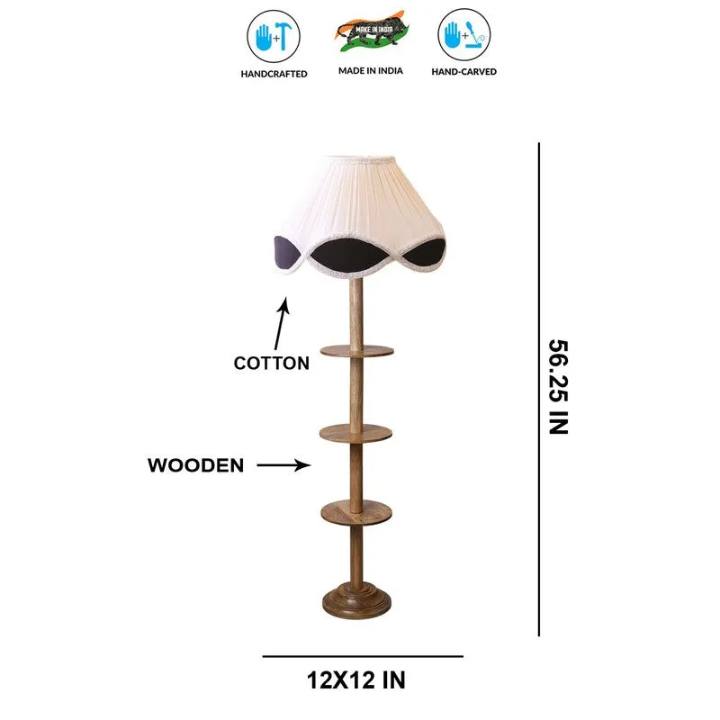 FloraPrism Wooden Floor Lamp - White & Black media 8