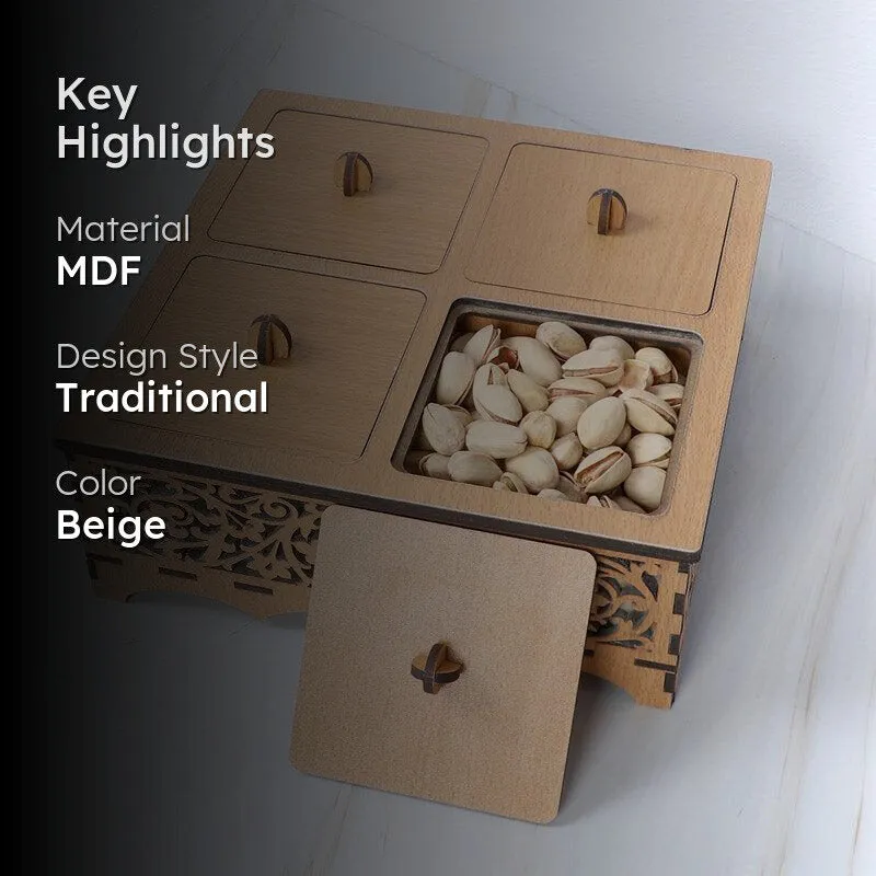 Elegant MDF Dry Fruit Container with Intricate Design media 2