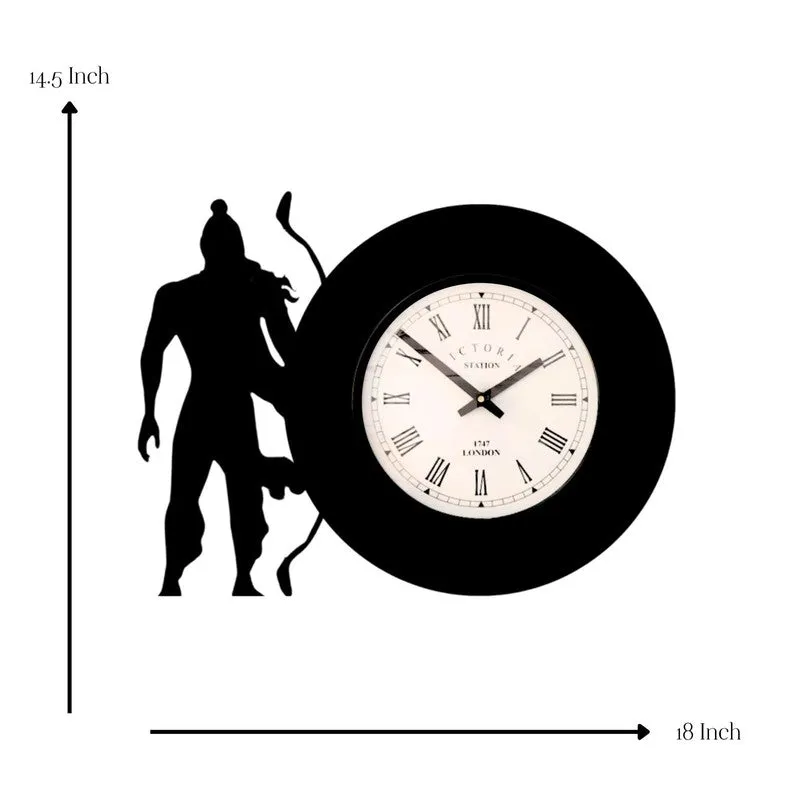 Sri Ram Steel Analog Wall Clock - Black media 7