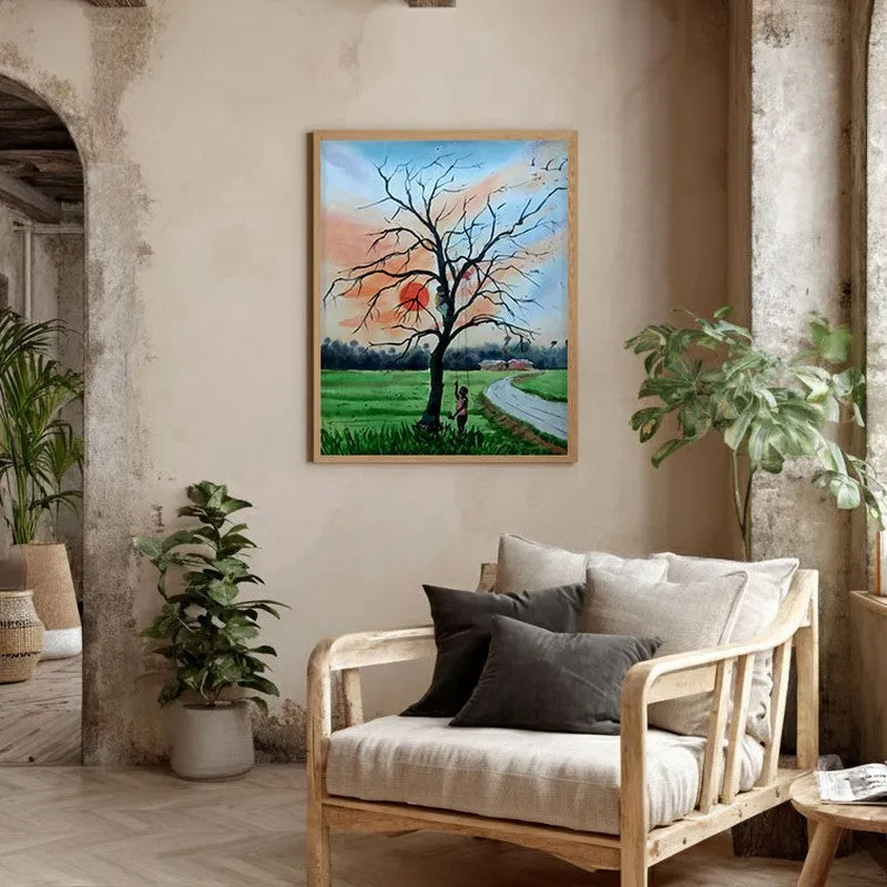 Country Roads Archival Paper Wall Art - Natural Brown Frame media 3