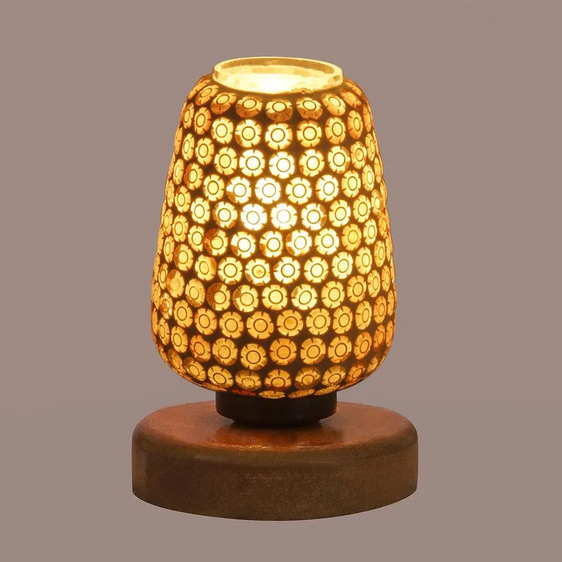 Astriva Glass Table Lamp With Wooden Base - Multicolor media 7