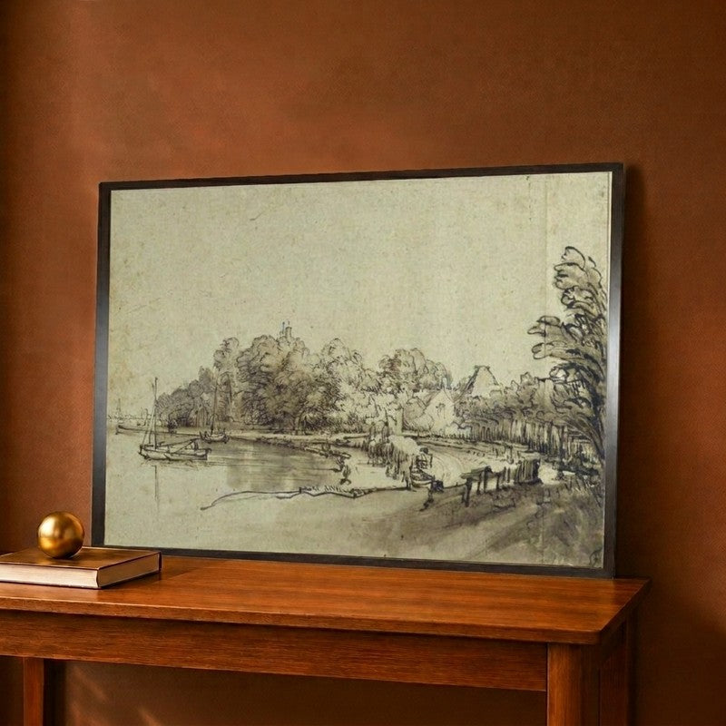Bend in the Amstel Near Kostverloren House Early 1650s Canvas Wall Painting - 18 x 12 Inches