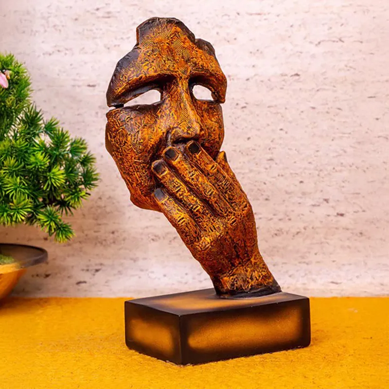 Human Emotions Resin Showpiece - Gold media 4