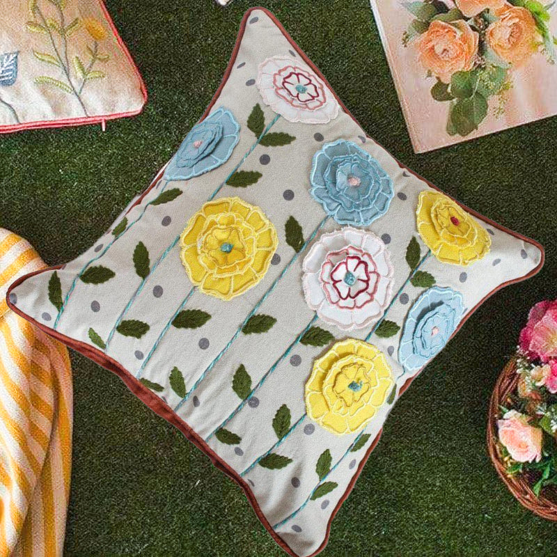 Chrysanthemum Embroidered Cushion Cover media 5