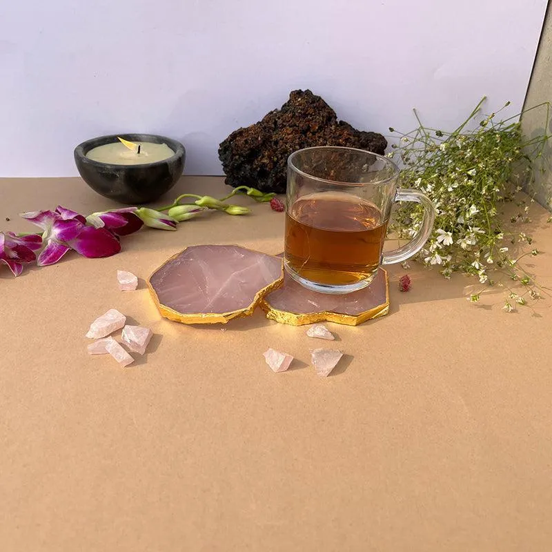 Blushstone Rose Quartz Coaster - Set Of Two media 4